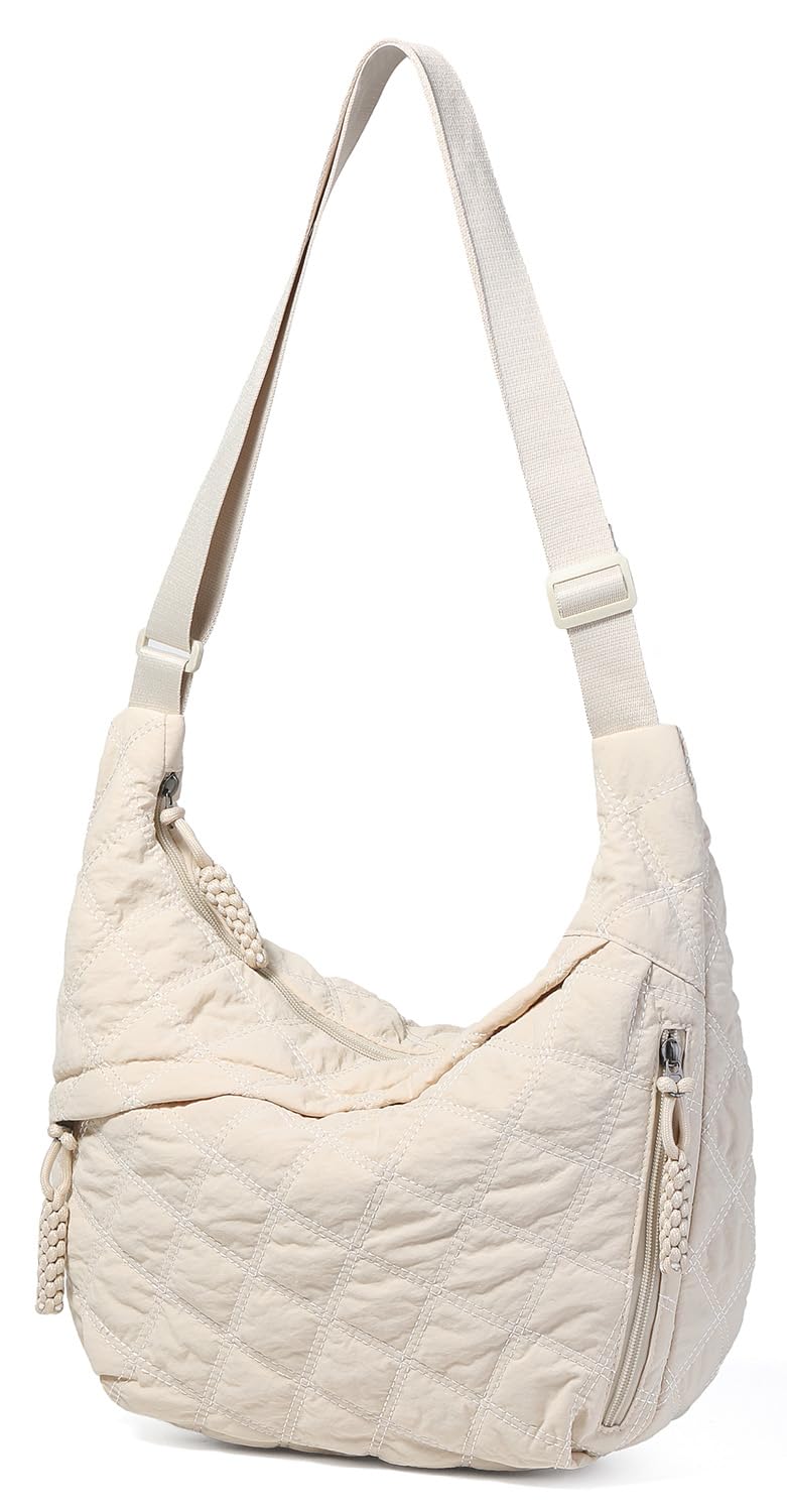 EMGILL 2026 Women's Crescent Puffer Tote Bag Lightweight Quilted Nylon Shoulder Bag Casual Crossbody Purse for Work Travel - Image 2