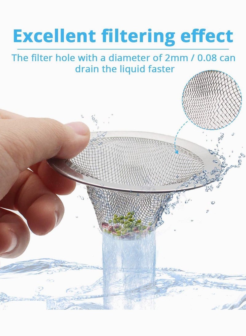 NIBEMINENT Sink Strainer, Basket Stainless Steel Bathroom Stopper, Heavy Duty Slop Filter Trap, Utility, Slop, Kitchen and Lavatory Drain Strainer Hair Catcher - Image 2