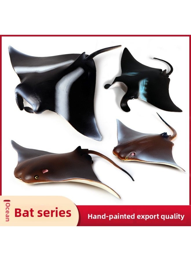 Marine Animal Model Children's Science And Education Toys Devil Fish Fish Fish Simulation Solid Sea Animal Plastic Ornaments-Color:Ox-1525 Manta Ray (Brown) - Image 3