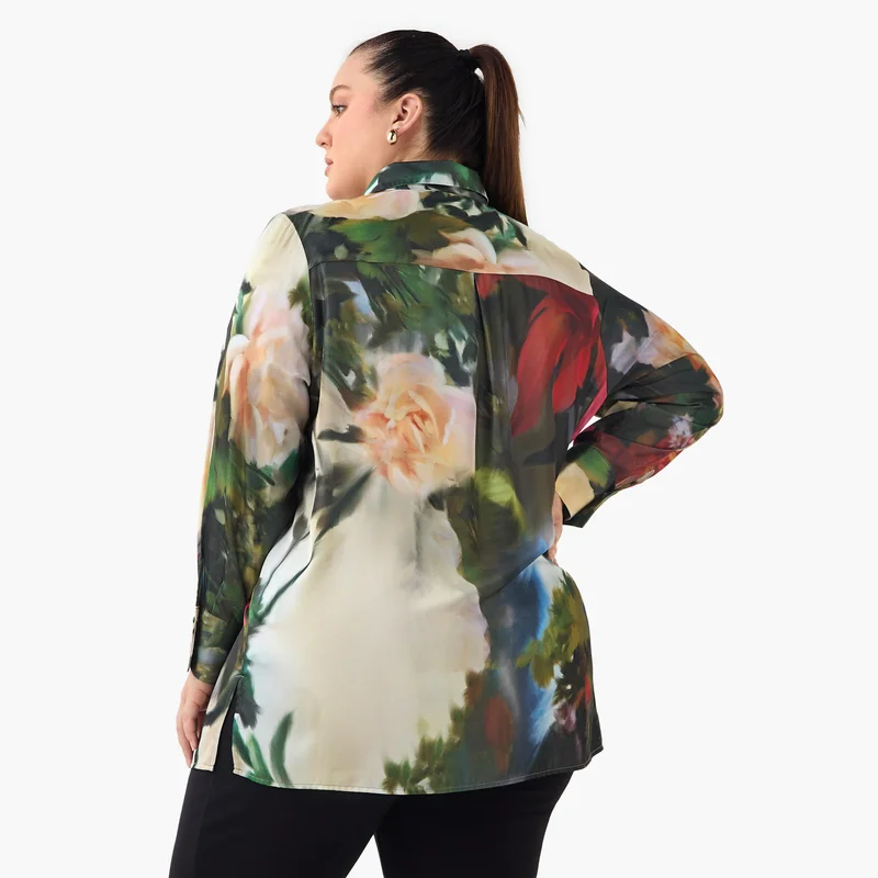 Ulla Popken Plus Size Ulla Popken Floral Print Shirt