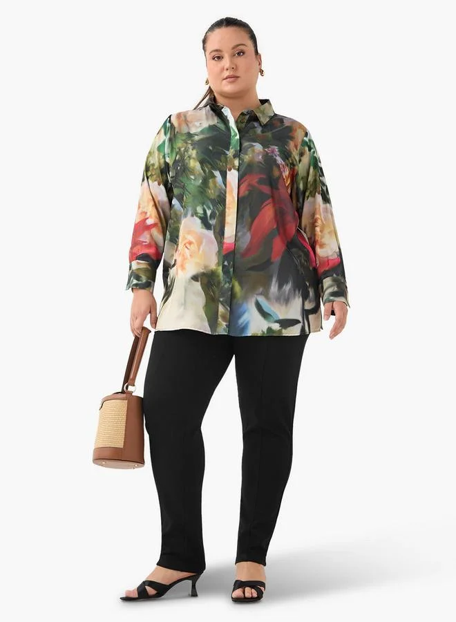 Ulla Popken Plus Size Ulla Popken Floral Print Shirt