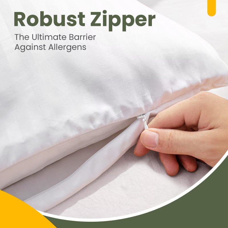 Fairpeak Pillow Covers Bed Pillow Protectors with Zipper  Pillow Cases  Luxury Hotel Quality  Breathable  Soft  Machine Washable  Queen Size  20x 30  4 Pack - Image 3