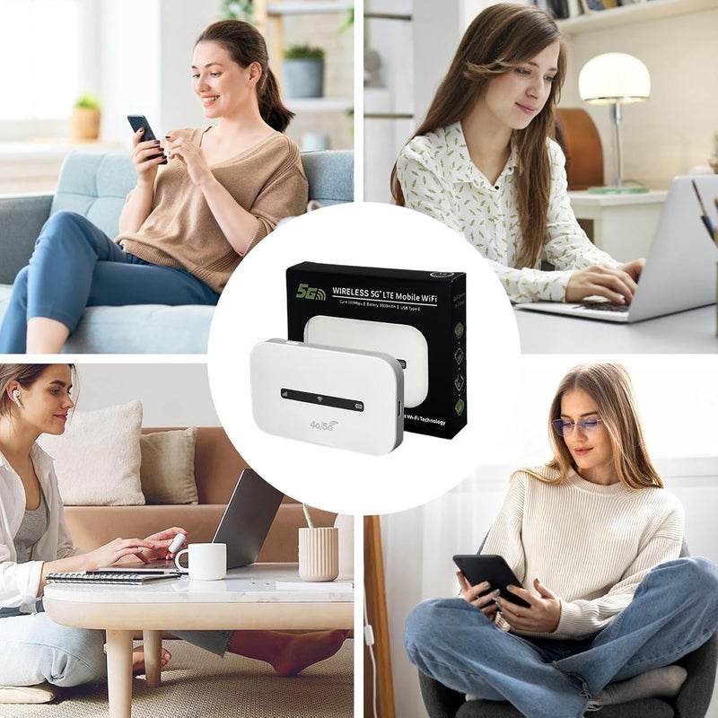 Portable WiFi Hotspot for Travel - 4G 5G LTE Mobile Router with Type-C, Compact Pocket Internet Device for Home, Office, & On-The-Go, Connect Multiple Devices - Image 4