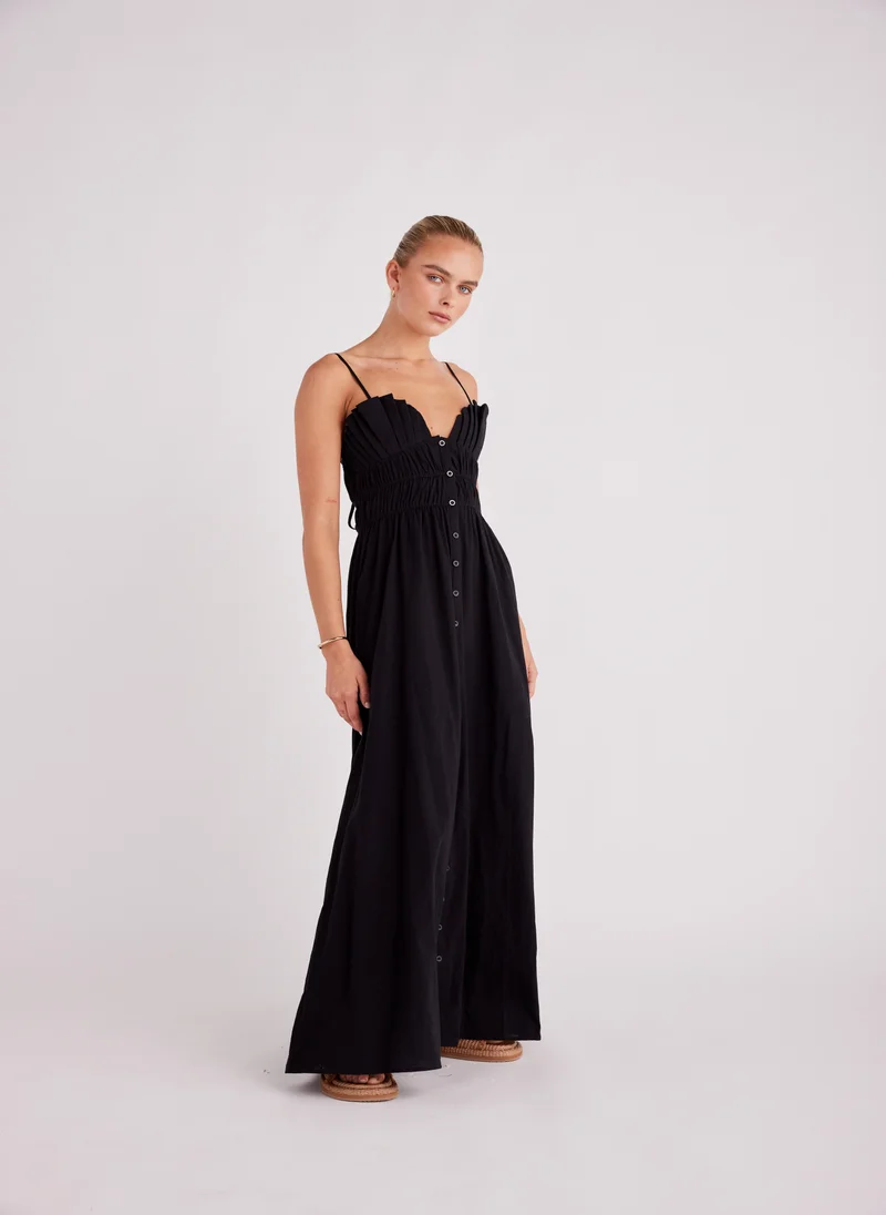 SNDYS Button-Front Maxi Dress