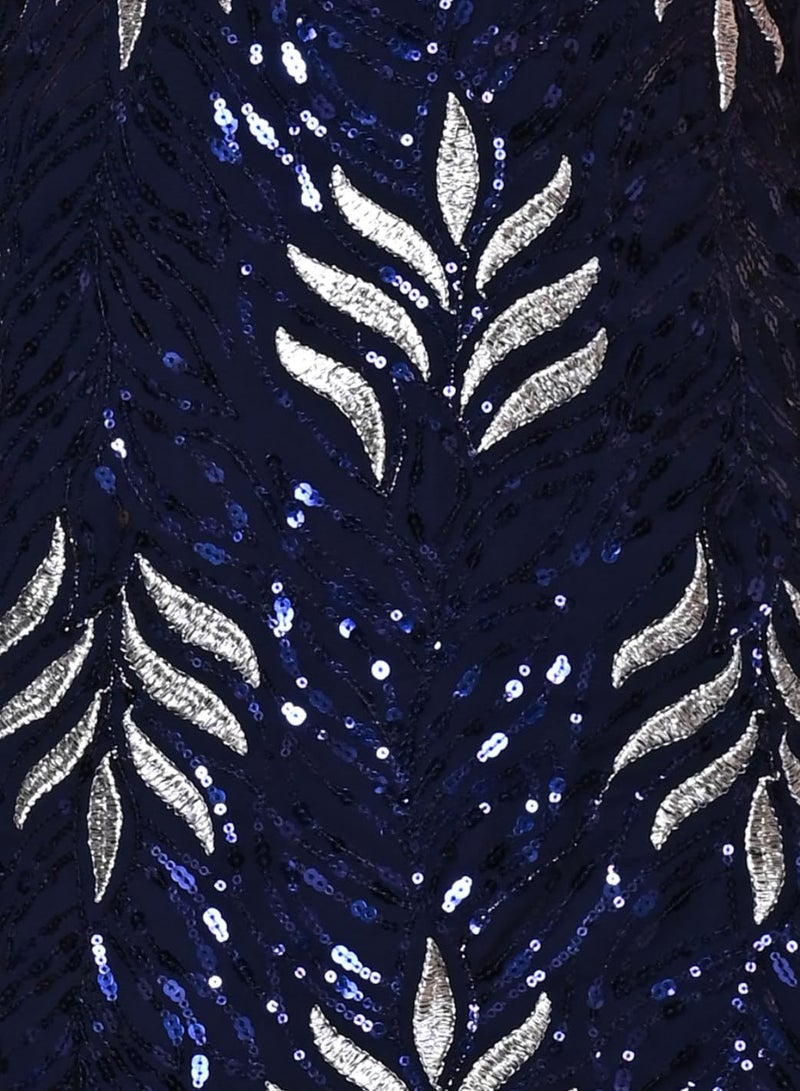 SPAMITUDE - Girls' Ethnic Kurta Pajama Dupatta Set | Sequin Embroidery Work Fashion Sleeves | Festive Outfit (in, Age, 14 Years, 15 Years, Blue) - Image 3