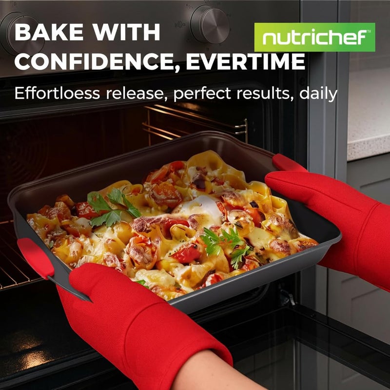 NutriChef Baking Pans Set - 6 Piece Bakeware with Nonstick Carbon Steel for Easy Release and Cleanup, Durable and Versatile Design, Includes Cookie Sheet, Loaf Pan, Muffin Tin & More - Image 2