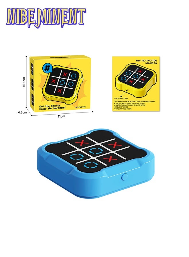 NIBEMINENT Tic Tac Toe Game, 4 in 1 Handheld Educational Game Machine, Electronic Tic Tac Toe Game for Education and Memory Growth, Home, Toy Board Game for Kids and Adults (Blue)  - Image 3