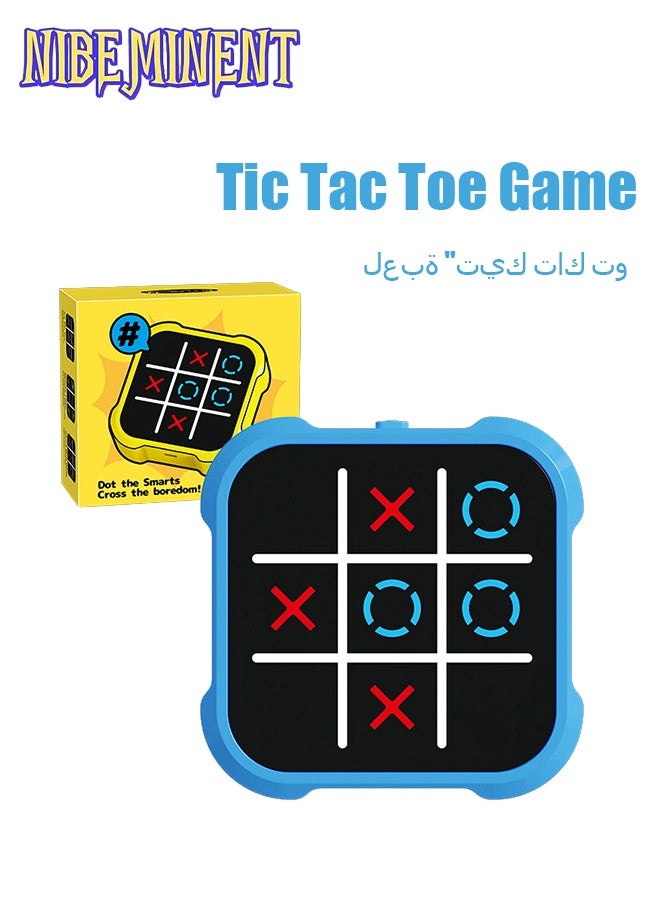 NIBEMINENT Tic Tac Toe Game, 4 in 1 Handheld Educational Game Machine, Electronic Tic Tac Toe Game for Education and Memory Growth, Home, Toy Board Game for Kids and Adults (Blue)  - Image 1