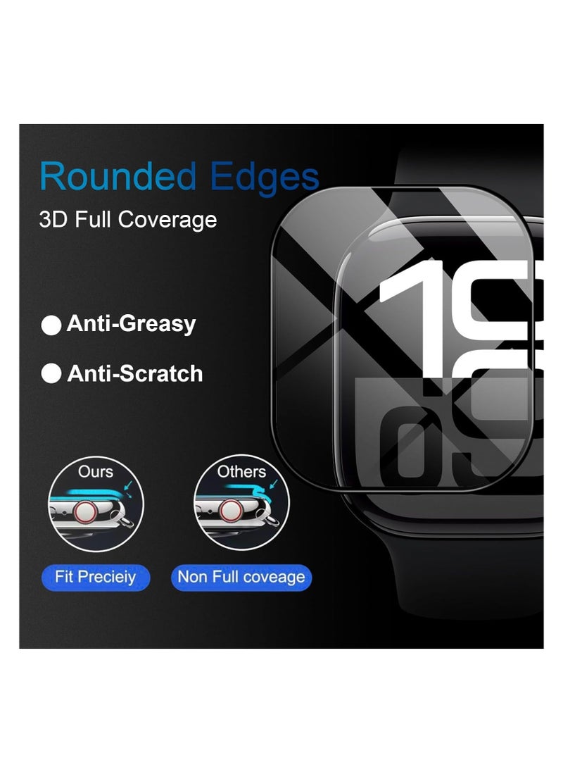 Generic - Screen Protector for Apple Watch Series 10 46 mm for Tempered Glass, Pack of 4, 3D Full Coverage HD Flexible Screen Protector, Anti-Dust, Bubble-Free Screen Protector, Scratch-Resistant Screen - Image 1