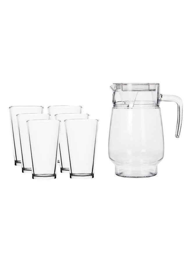 PROMASS Soda Lime Glass Jug with Cups 1.4L 6 PCS - Image 1