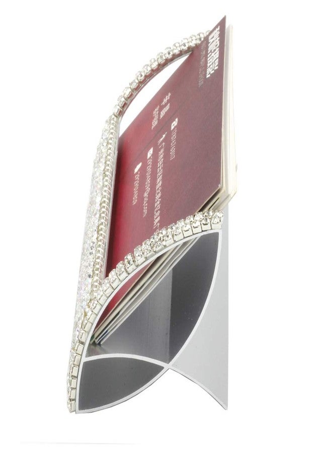 Bestbling Bling Aluminum Card Holder for Desk Business Card Display Rhinestone Stand Desktop Business Card Holders (Silver) - Image 4