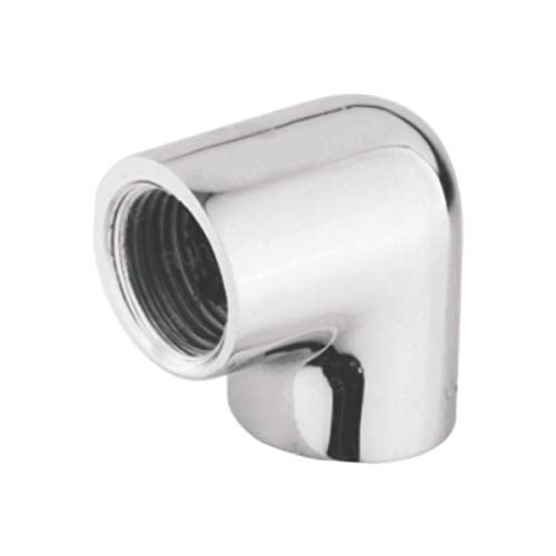 Ruhe® Connector Pipe | Brass 1.5 Inch 90 Degree | Elbow Connector for Pipe Fittings | (Chrome Finish) | (Pack of 4) - Image 1