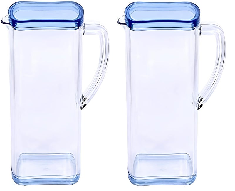 KD ZONE Stylish Plastic Square Water Pitcher - 2L Capacity Premium Square Jug - 2000ml | BPA-Free Water Carafe - Image 2