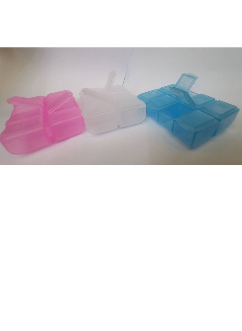 Zain - Transparent medication pills organizer with 8 compartments - Image 1