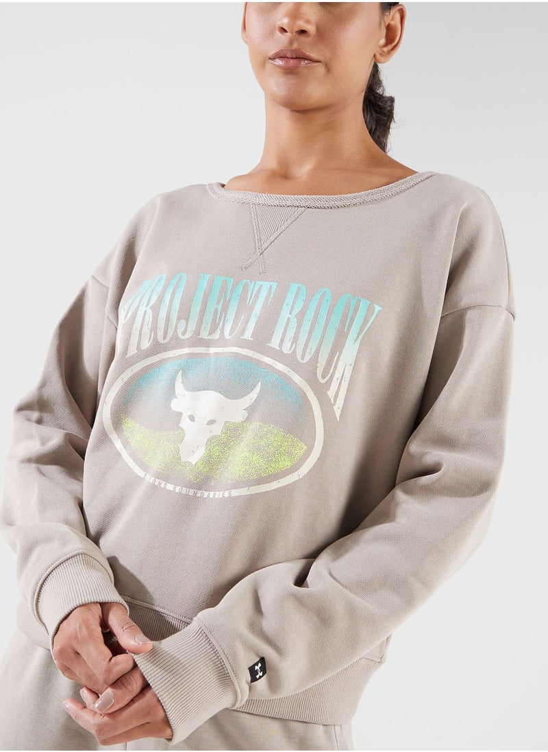 UNDER ARMOUR - Project Rock Terry Long Sleeve Sweatshirt - Image 1