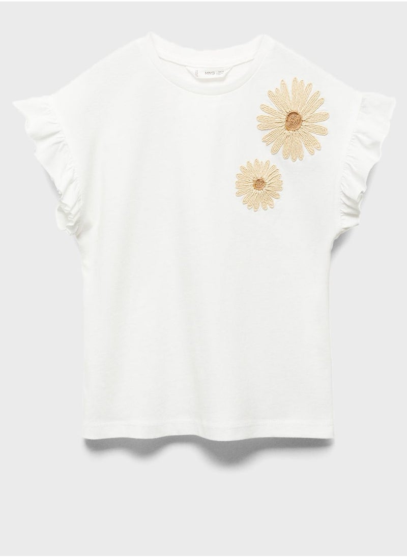MANGO - Kids Flower Printed T-Shirt - Image 1