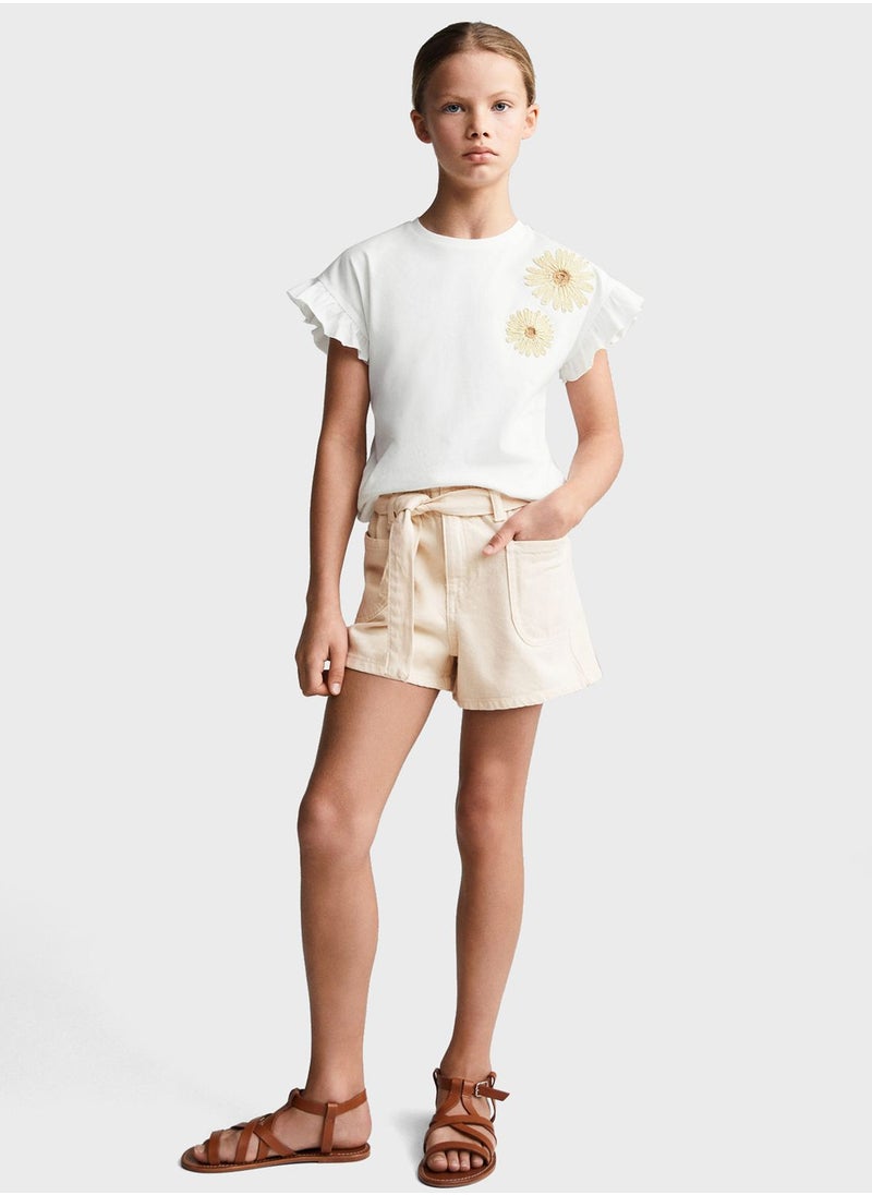 MANGO - Kids Flower Printed T-Shirt - Image 1