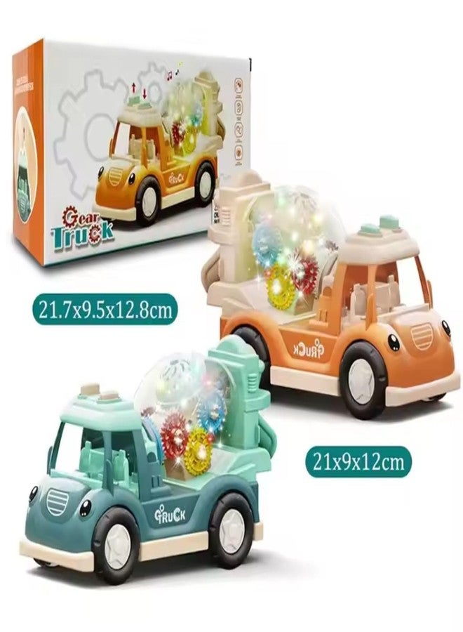 NHR Builder Car Lights & Music Toy, Transparent Mixer Truck with Rotating Gears - Fun Educational Construction Vehicle for Toddlers & Kids 2+ Years - Image 4
