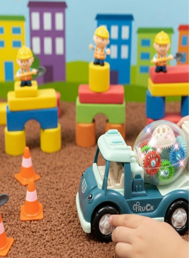 NHR Builder Car Lights & Music Toy, Transparent Mixer Truck with Rotating Gears - Fun Educational Construction Vehicle for Toddlers & Kids 2+ Years - Image 5