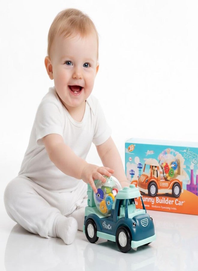 NHR Builder Car Lights & Music Toy, Transparent Mixer Truck with Rotating Gears - Fun Educational Construction Vehicle for Toddlers & Kids 2+ Years - Image 1