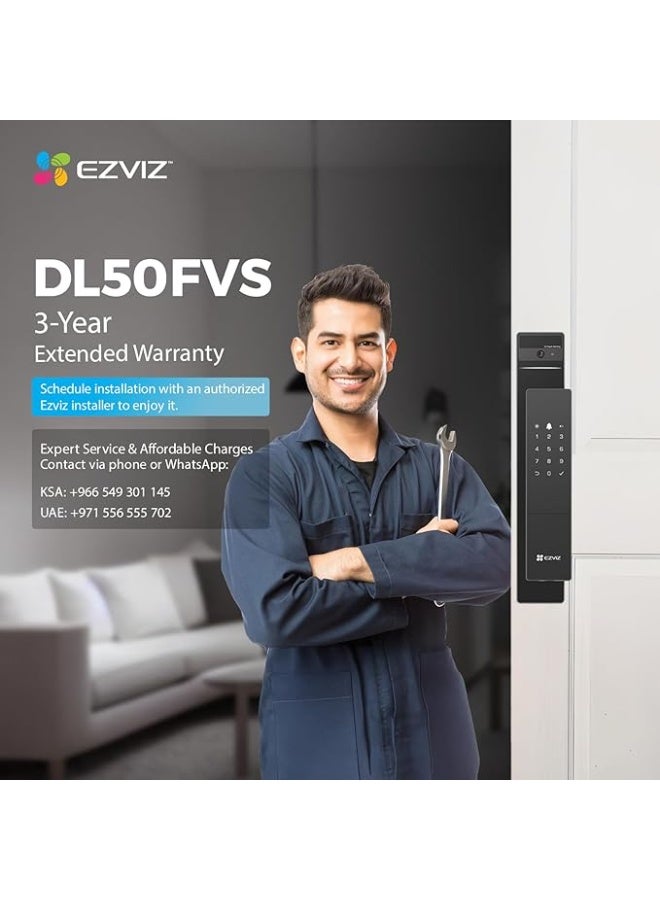 EZVIZ Smart Lock DL50fvs 8-in-1 Keyless Entry Door Lock 3d Face Recognition Door Lock Built-in 8gb Storage 2-meter Night Vision Active Intercom - Image 2