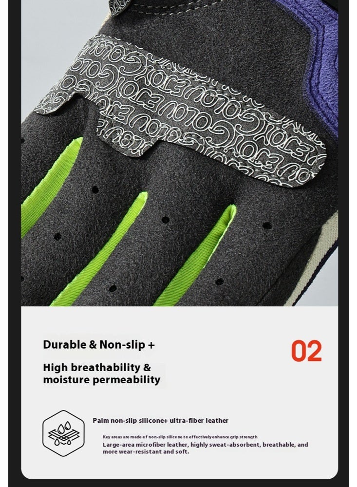 قفازات دراجة نارية للرجال مقاس L (19 - 20 سم) - منفذة الهواء، وسادات حفاظ على المفاصل، صامتة للصدمات للركوب في الدراجات النارية في الهواء الطلق - ألوان حيويّة (بنفسجي، أصفر، أخضر، أسود، أبيض) قفازات دراجة نارية للرجال مقاس L (19 - 20 سم) - منفذة الهواء، وسادات حفاظ على المفاصل، صامتة للصدمات للركوب في الدراجات النارية في الهواء الطلق - ألوان حيويّة (بنفسجي، أصفر، أخضر، أسود، أبيض) - Image 4