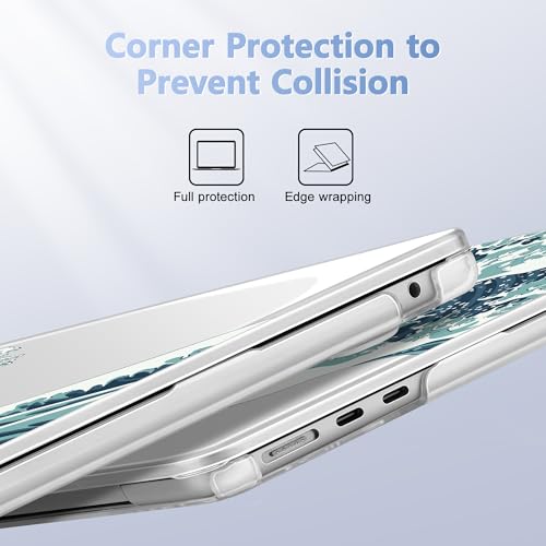 May Chen for MacBook Air 15 inch Case M5 M4 M3 M2 2026 2024-2023, Model A3448 A3241 A3114 A2941, Closes Seamlessly Hard Shell Laptop Cover with Keyboard Cover, Great Wave - Image 3