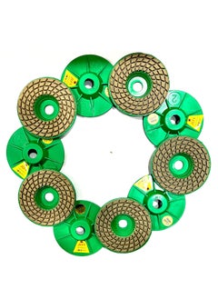 Jon Bhandari Tools Jon Bhandari Tools 10pc 4 inch 100mm Diamond Ceramic Polishing Pad Set Grinding and Finishing of Granite Marble Glass Concrete and Other Natural Stone Grit 2  - Image 1