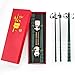 Young Dance Non-slip Chopsticks and Chopstick Rest Gift Set, 2 Pairs Reusable Panda Chopsticks with Red Gift Case, - Image 2