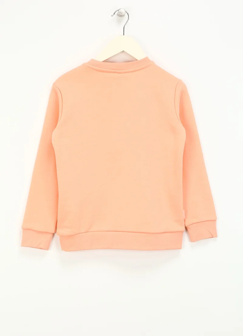هاريبو Embossed Girl Salmon Sweatshirt HRBTXT300 Kids Sweatshirt
