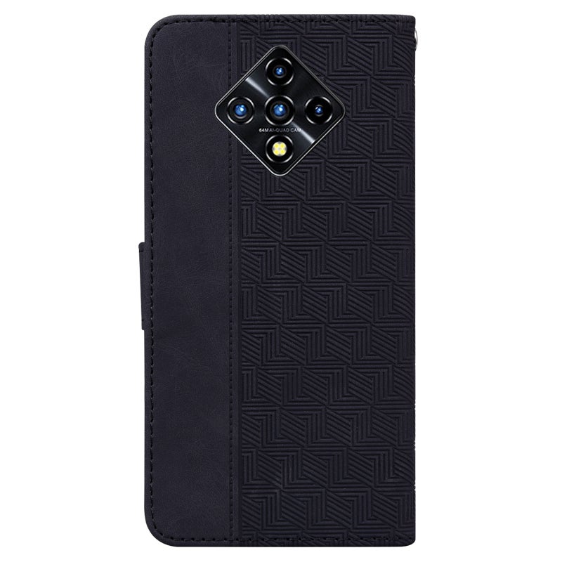 HuHa Case Cover For Infinix Zero 8 X687 Geometric Embossed Leather Phone Case(Black) - Image 3