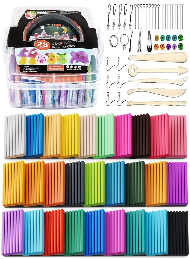 CiaraQ Polymer Clay Starter kit, Oven Bake Modeling Clay with Sculpting Tools, 28 Colors,1.7 lbs - Image 1