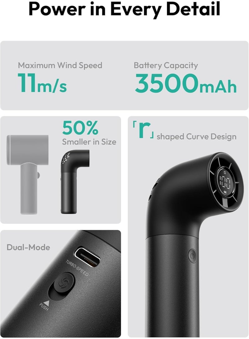 Aecooly Portable Handheld Fan, Powerful Turbo Mini Fan, 19000 RPM High Speed Aero Pro, 15H Max Cooling Time, 6 Speeds Aluminum Case,Rechargeable Personal... - Image 4