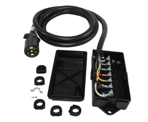 Conntek 7 Way Plug Inline Trailer Cord with 7 Gang Junction Box, 6-Feet - Image 1