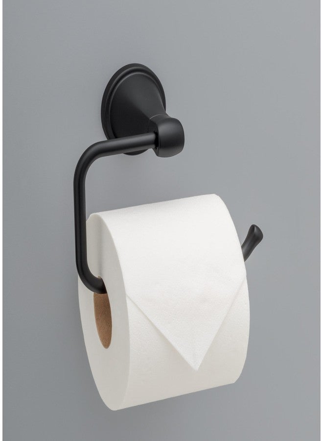 Delta Faucet Becker (1-Pack) Toilet Paper Holder, Matte Black, Wall Mounted Euro Hook Design BCK50-MB - Image 2
