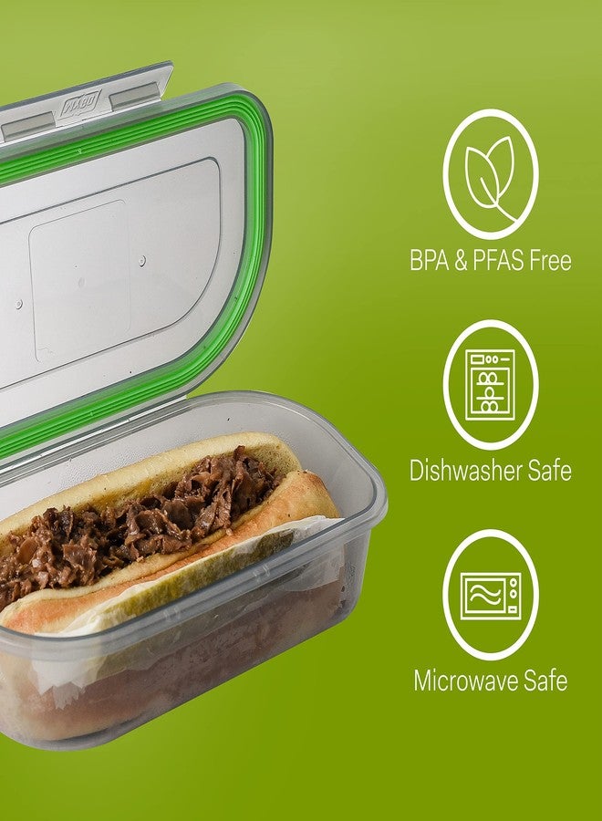 MyGo Container حاوية ماي جو نصف الحجم، حاوية واحدة للتنقل، 8 بوصات × 5 بوصات × 2.5 بوصة، قابلة لإعادة الاستخدام، آمنة للاستخدام في الميكروويف، معتمدة من مؤسسة NSF، لون دخاني/أخضر - Image 3