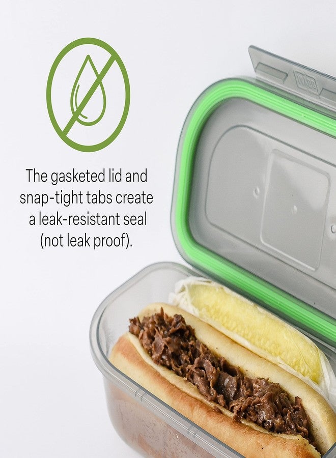 MyGo Container حاوية ماي جو نصف الحجم، حاوية واحدة للتنقل، 8 بوصات × 5 بوصات × 2.5 بوصة، قابلة لإعادة الاستخدام، آمنة للاستخدام في الميكروويف، معتمدة من مؤسسة NSF، لون دخاني/أخضر - Image 4