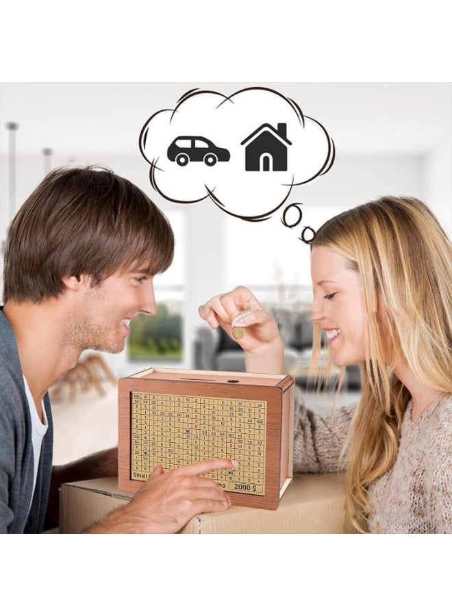 Earss Wooden Money Saving Box with Counter & Erasable Marker – Reusable Cash, Coin & Currency Saver – Sturdy Wooden Savings Box for Kids & Adults – Ideal for Savings Goals, Donations & Gifts - Image 5