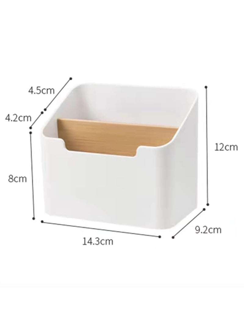 Stylish Remote Control Holder Box, 2-Compartment Desktop Organizer for Pens, Makeup Brushes and Office Supplies, 15x9.5x12 cm - Image 3