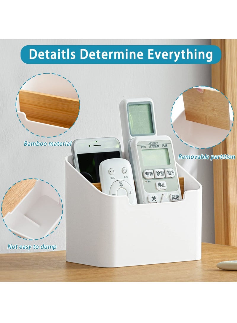 Stylish Remote Control Holder Box, 2-Compartment Desktop Organizer for Pens, Makeup Brushes and Office Supplies, 15x9.5x12 cm - Image 5