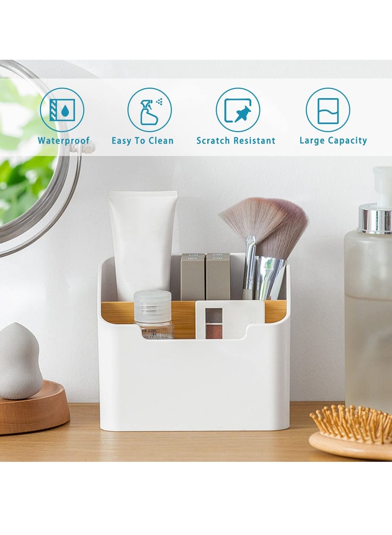 Stylish Remote Control Holder Box, 2-Compartment Desktop Organizer for Pens, Makeup Brushes and Office Supplies, 15x9.5x12 cm - Image 4