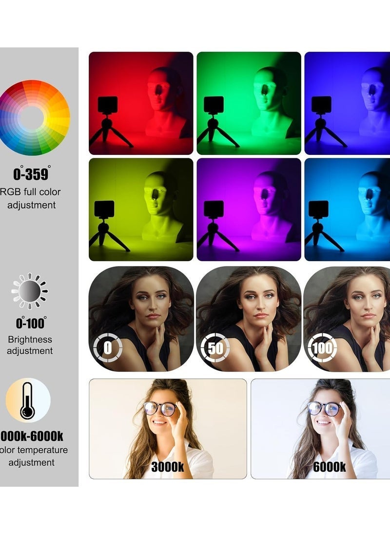 Gulf Trend RGB LED Video Light Live Streaming Video Portable Camera Lights with 0-360 Full Color CRI 95+ 3000K/6000K 3000mAh Rechargeable LED Lighting for Photography, Vlogging, Video Conference - Image 2