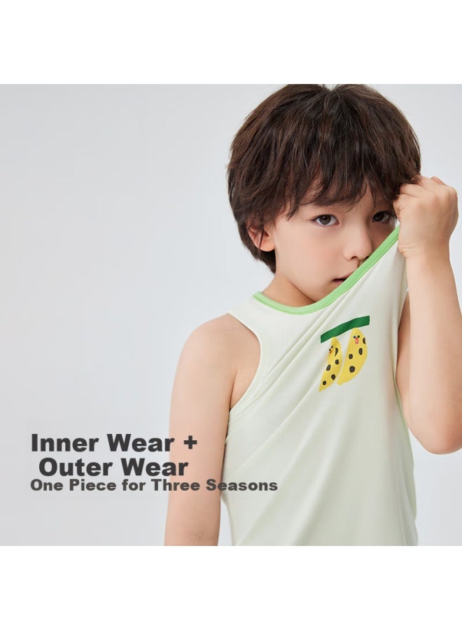 Potatokids Kids Sleeveless Vest Summer New Breathable Sweat-absorbent Close-fitting Kids Vest Cream 180 - Image 4