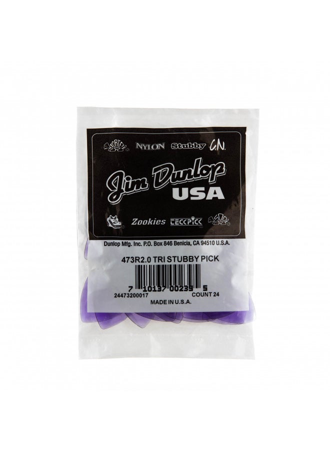 JIM DUNLOP JIM DUNLOP 473R2.0 Tri Stubby®, Light Purple, 2.0mm, 24/Bag  - Image 4