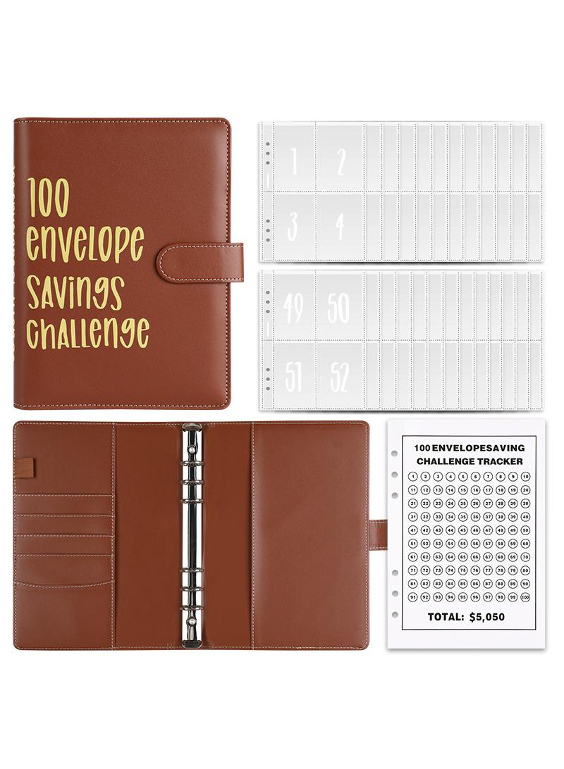 Loquat A5 Loose Leaf Book 100 Days Of Saving Money Saving Money Challenging Cash Envelopes Saving Money Couple Games Challenging Couple Gifts - Image 1