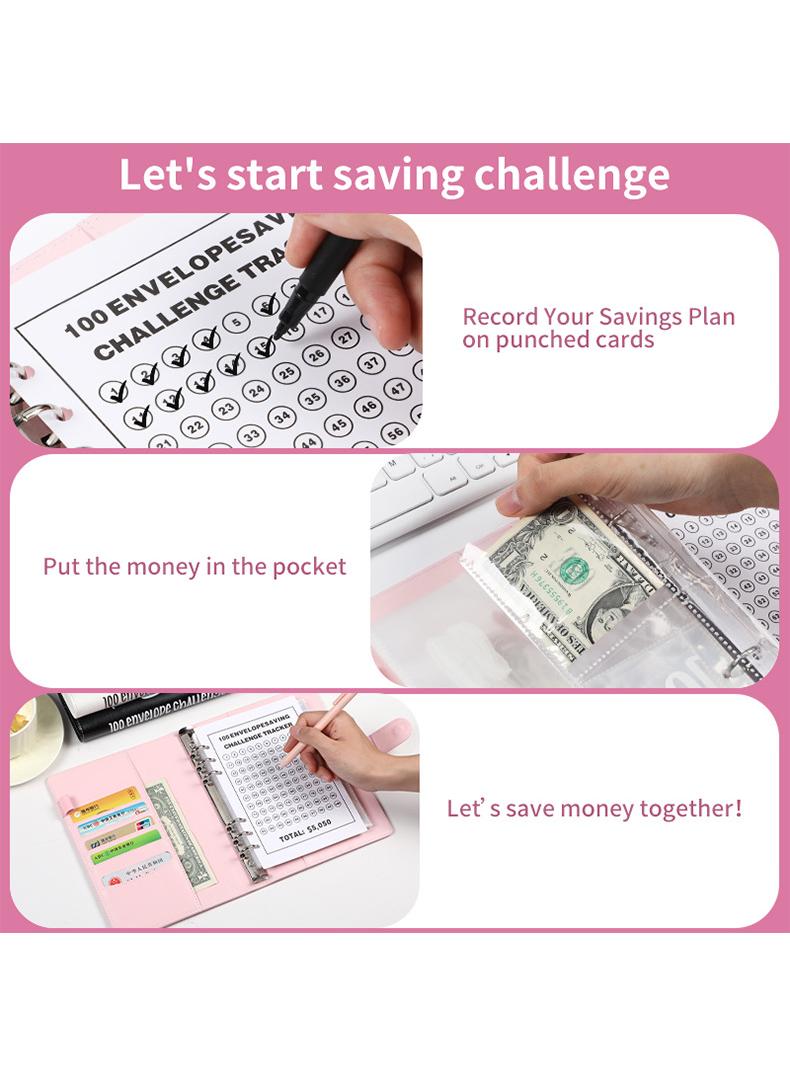 Loquat A5 Loose Leaf Book 100 Days Of Saving Money Saving Money Challenging Cash Envelopes Saving Money Couple Games Challenging Couple Gifts - Image 5