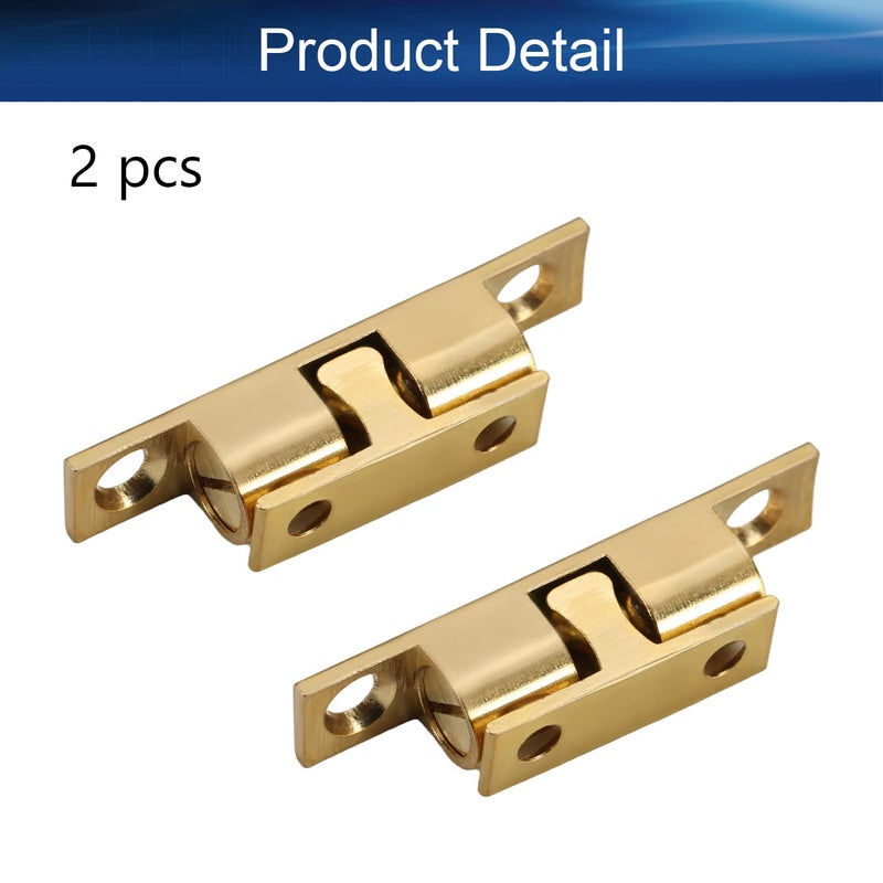 Yinpecly Yinpecly 2pcs Copper Cabinet Door Closet Double Ball Tension Latch Catch Hardware Fitting for Cabinet Closet Furniture Door 197 inch Length Brass Tone  - Image 2