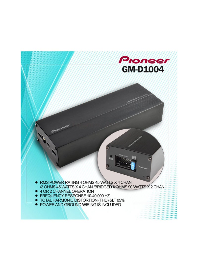 Pioneer Gm-D1004 Easy To Install, 4-Channel Car Amp With Tvc Concept And Input Sensor (400W) - Image 1