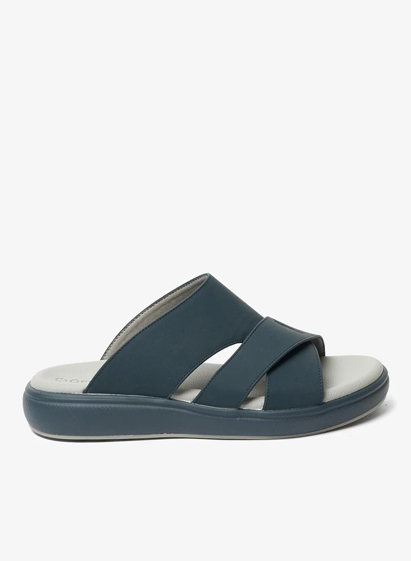 جيومني صندل عربي تقليدي للرجال - تصميم مريح من الجلد سهل الارتداء - مثالي للارتداء اليومي والمناسبات - زيتوني