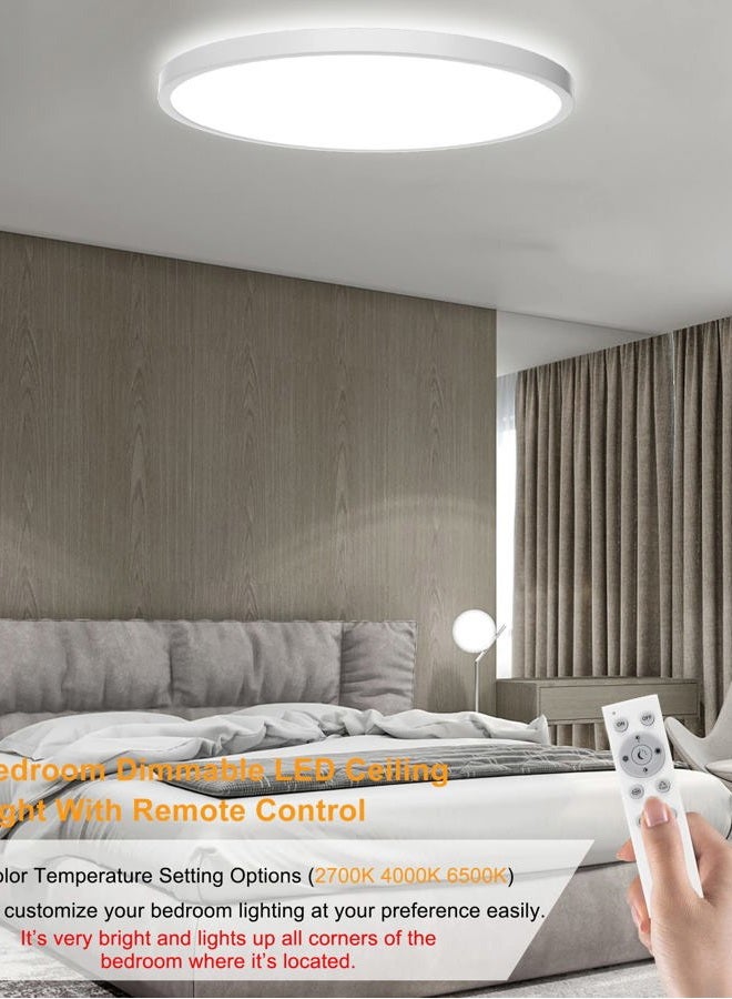 Coolle Ceiling Light LED Dimmable Flush Mount Flat RGB Smart Alexa Google Home WiFi with Remote Control for Living Room Bedroom Dinning Kitchen Hallway Bathroom 12Inch 24W White - Image 3